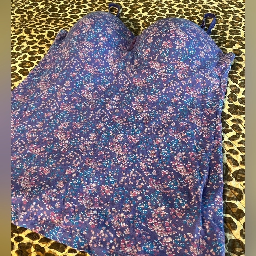 Floral Bustier spaghetti strap cami tank top - Picture 3 of 11
